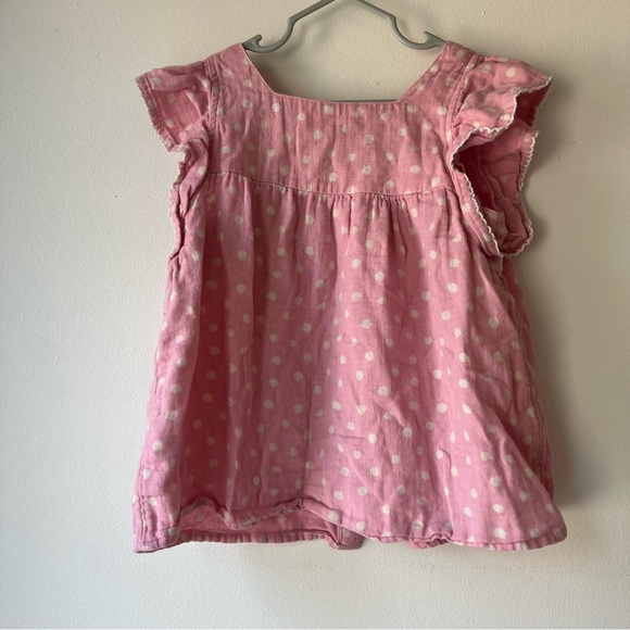 🌼 5/$25 Cat & Jack Girls Pink Polka Dot Button Down Top Flutter Sleeve 6/6X - Picture 10 of 10